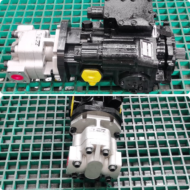 Corn harvester hydraulic transmission system