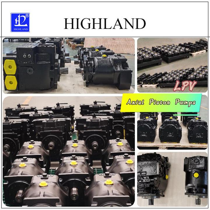 Manual control of axial piston pump for concrete equipment 